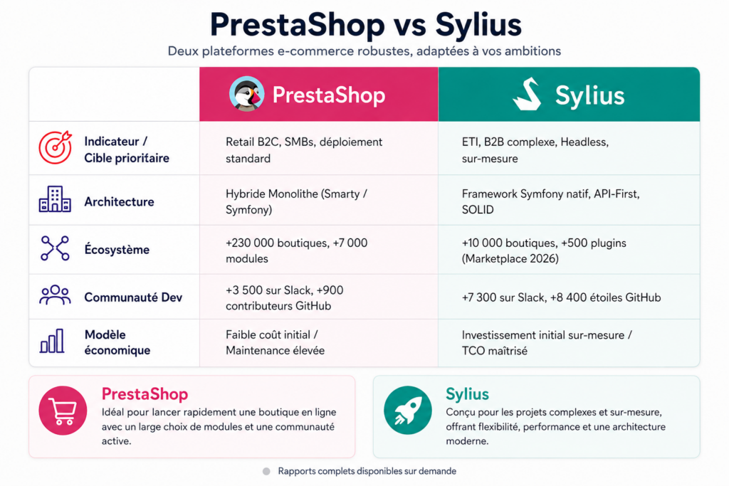 Prestashop vs Sylius : deux plateformes e-commerce robustes, adaptées à vos ambitions